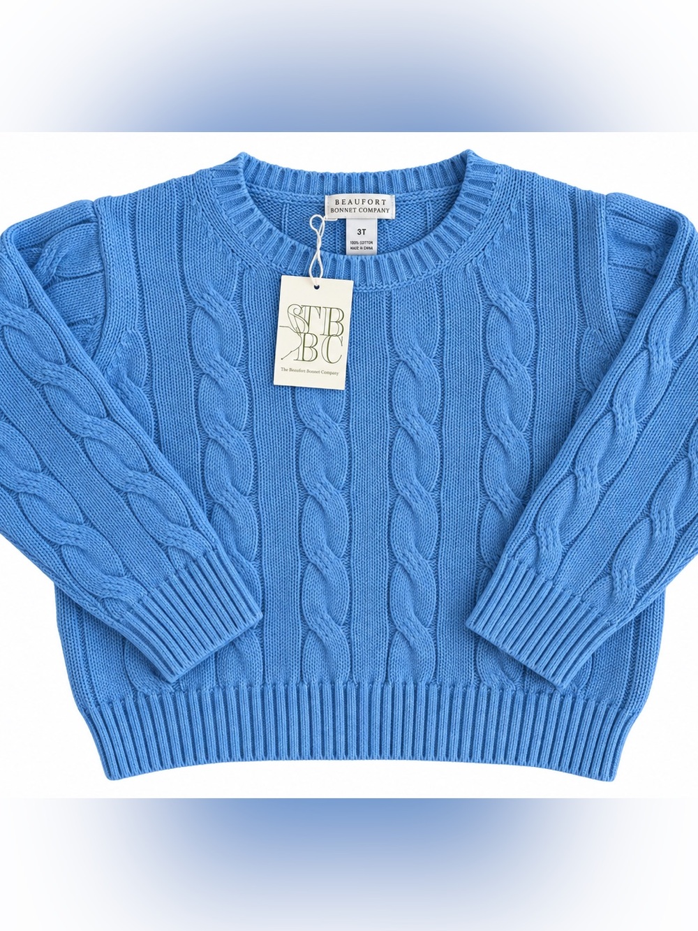 The Beaufort Bonnet Company Crawford Crewneck Sweater Blue Size 8 NWT